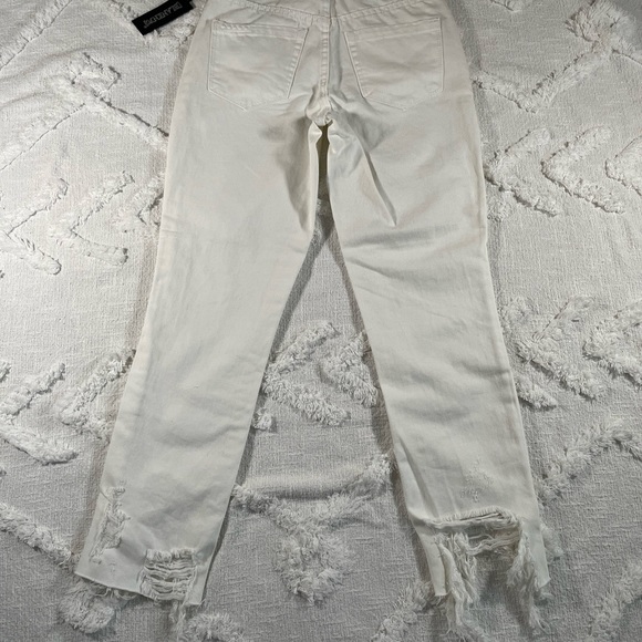 NWT BLANKNYC The Madison Crop High Waist Jeans Raw Hem White Size 24 - Picture 11 of 15